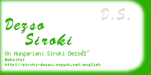 dezso siroki business card